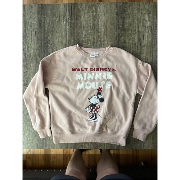 Minnie Mouse Light Pink Disney Crewneck Sweatshirt Small - Picture 1 of 4